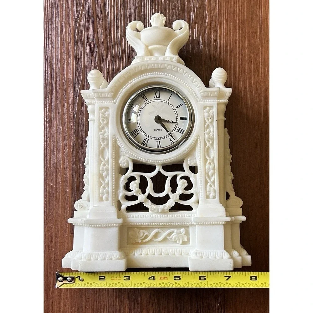 Vintage Desk Clock Victorian Style New Battery Works